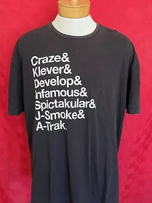 RARE DJ Shirt Craze Klever Develop Infamous Spictakular J-Smoke A-Trak DMC Shirt • $20.75