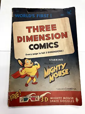 Three Dimension Comics #1 Mighty Mouse 1953 St John No Glasses GD+ • $12.14