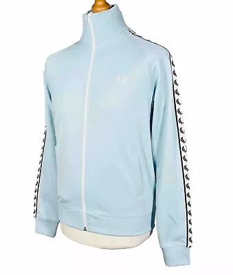 Fred Perry Chalk Blue Taped Track Top - Size S/M - Ska Mod 60s Casuals Scooter • £0.99