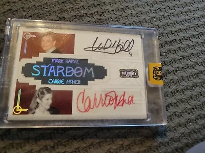 2008 Celebrity Cuts Mark Hamill Carrie Fisher Dual Autograph Auto 7/10 STAR WARS • $2899