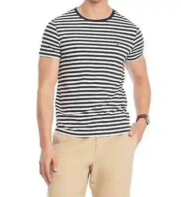 Tommy Hilfiger Men Black/White Stretch Slim-Fit Striped Tee (MW10800) M/L/XL/XXL • $19.99