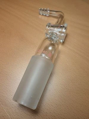 $7.27 • Buy SYNTHWARE Glass 90° Bend Vacuum Hose Inlet Flow Control Adapter 24/40 No Plug