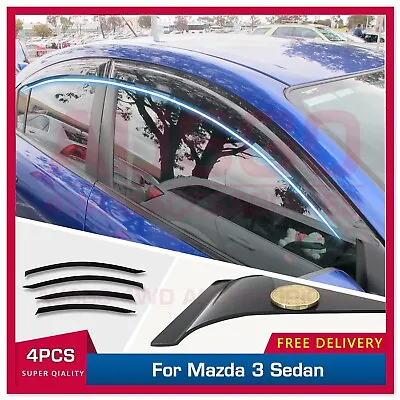 AUS Weather Shields For Mazda 3 BK Sedan 2004-2009 Weathershields Window Visors • $60.71