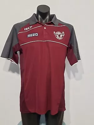 NRL ISC Manly Sea Eagles Maroon Men's Short Sleeve Polo Shirt Size Large • $25