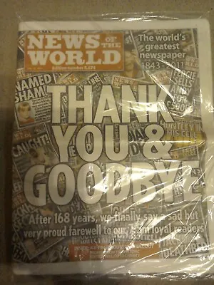 News Of The World Last Ever Edition Of 10/7/2011 • £3.29