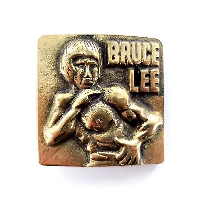 Vintage Bruce Lee Solid Brass Metal Belt Buckle Martial Arts Aminco • $50