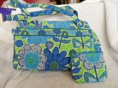 Vera Bradley Whitney Handbag And Small Coin Purse In Daisy Doodle Pattern   • $35