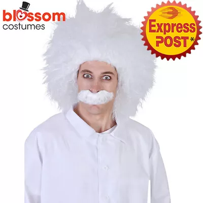 W711 E=MC2 Mad Man Scientist Einstein Wig Moustache Halloween Costume Party Hair • $19.40