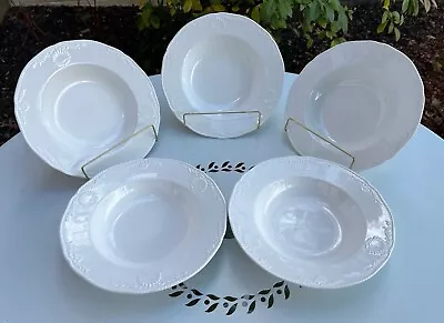 Mikasa Hampton Bays Seashell 9-1/8”Rim Soup Pasta Bowls Set Of 5 EUC • $30