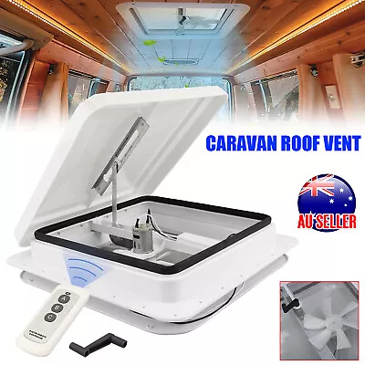 AU Caravan Roof Vent 12V Fan RV Shower Hatch Flyscreen Motor Home Remote Control • $82.89