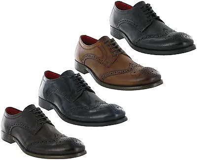 £19.95 • Buy Base London Mens Shoes Coniston Leather Brogue Smart Formal Lined Lace Ups