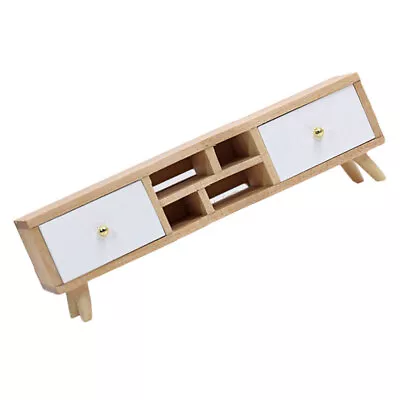  Mini Decor Wooden Tv Stand Furniture Miniatures Decorations • £11.25