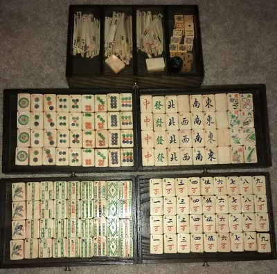 Antique Mah-Jongg Game In Wood Case • $325