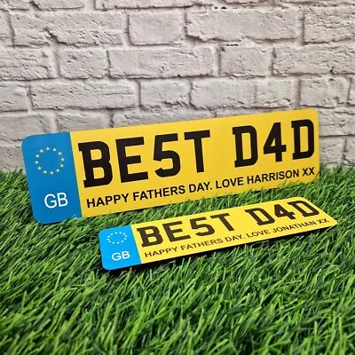 Personalised Number Plate Wooden Plaque Sign Dad Daddy Birthday Fathers Day Gift • £5.99