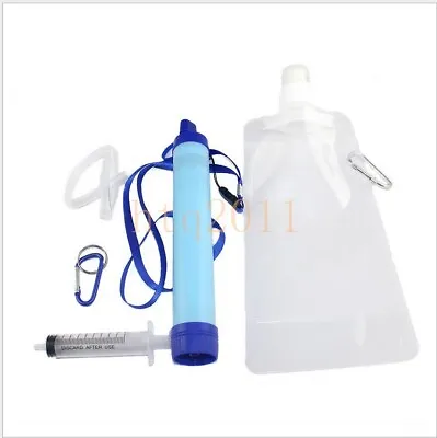 Military 99.99% Water Filter Purification Emergency Gear Straw Camping Hiking • $15.88