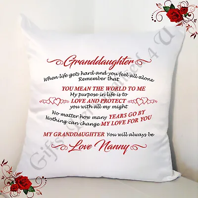 Personalised White Cushion 18  - Granddaughter Loving Quotes - Design 15 • £12.99