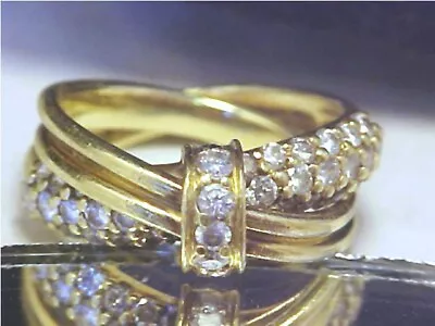 $1150 • Buy Designer Jose Hess Crossover Ring 1 Cttw 18kt Yg Size 5
