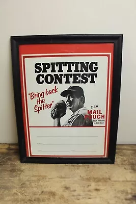 VINTAGE MAIL POUCH Tobacco  Spitting Contest Framed Baseball Sign • $175