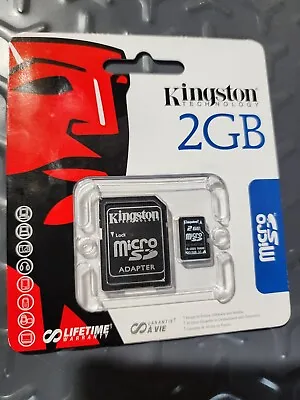 Kingston Technology 2 GB MicroSD Card  (SDC/2GB) NEW Package Adapter & SD Card • $8