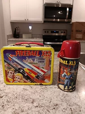 1964 Fireball XL5 Lunch Box & Thermos * Vintage * Lunchbox Tin Pail Kit • $99.99