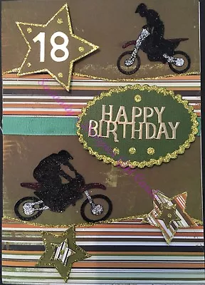18th Male Motor Bike Birthday Designer Gift Card  • $12