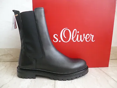 S.oliver Women's Boots Ankle Boots Winter Boots Black Leather New • $78.11