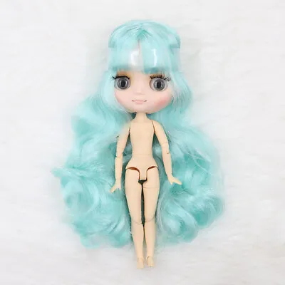 New 8  Takara Middle Blythe Factory Nude Doll Joints Body Long Green Mix Hair • $71.99