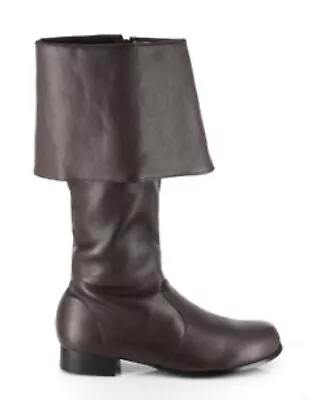 Brown Pirate Captain Jack Sparrow Bell Cuff Turn Over Mens Knee Boots • $64.95