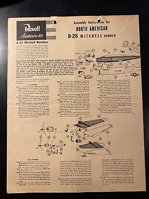 Vintage 1950s Revell Model Instructions Manuals Mitchell Boeing Martin Convair • $5.50