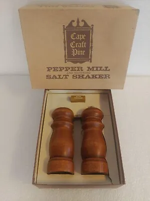 Vintage Cape Craftsman INC Wooden Saltshaker & Pepper Mill Grinder • $30