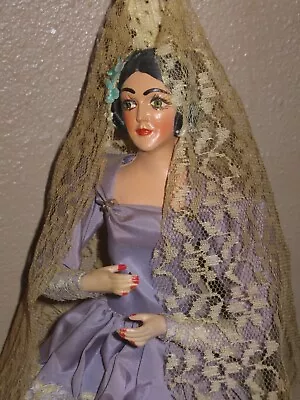 Vintage Spanish Flamenco Dancer Doll Hand Painted Face- 1950’s • $19.99