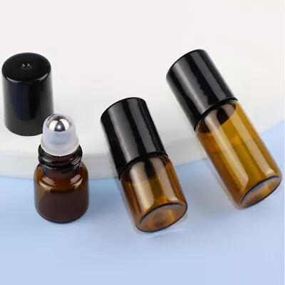 5pcs Roll On Glass Bottles Essential Oil Metal Roller Ball Empty Refillable • $4.69