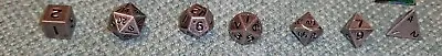 7 Mini Silver Polyhedra Metal Dice Set | DnD Dungeons And Dragons | RPG • $15.95