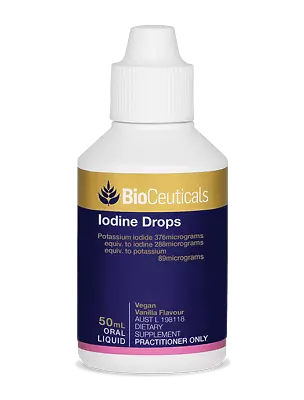 BioCeuticals Iodine Drops Healthy Thyroid Gland Function Vegan 50mL Oral Liquid • $23.26