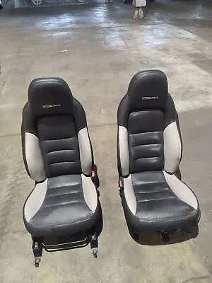 2006-2012 C6 Corvette Seats Z06 Black & Gray Leather Seats Pair (left & Right) • $750