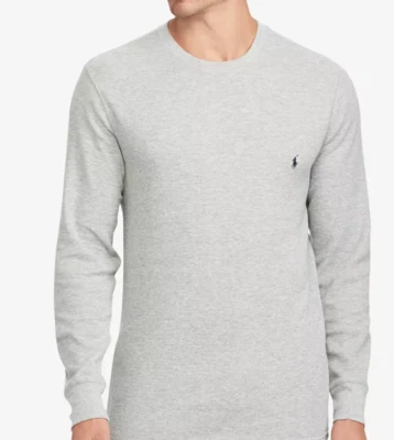 $29.99 • Buy Polo Ralph Lauren Mens Waffle Knit Thermal Long Sleeve Shirt Grey Sz XL