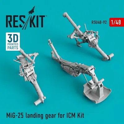 MiG-25 Landing Gear For ICM (Resin Upgrade Set) 1/48 ResKit RSU48-0092 • $12.90