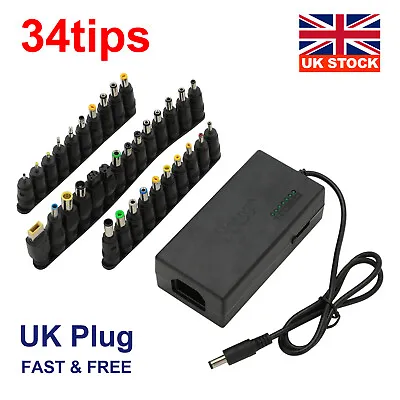 £19.79 • Buy 34 Tips Heads Universal Adapter AC DC Power Supply Charger Multi Laptop Notebook