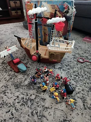 Vintage 1994 - 1997 Fisher Price Great Adventures PIRATE SHIP W/ Play Pieces Lot • $65