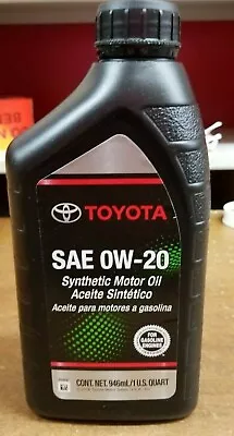 Genuine Toyota / Lexus 0w20 Motor Oil Qty 6 Quarts In A Case • $44.08
