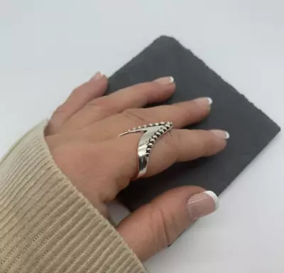 Solid 925 Sterling Silver Band Ring V Shape Chevron Handmade Ring All Size • $11.10