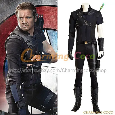 Captain America 3 Civil War Hawkeye Cosplay Clint Barton Costume Movie Uniform • $278.99