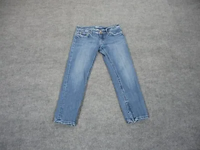 Miss Me Jeans Womens 30 Capri Low Rise Faded Flap Pocket 30x32 Denim Zip Leg • $15.15