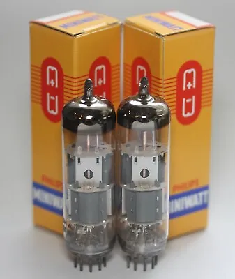 NOS PHILIPS ECL805 1960's Matched Pair ECL85 6GV8 6F5P 6AD10 PCL85 SUB Tubes • $74.98