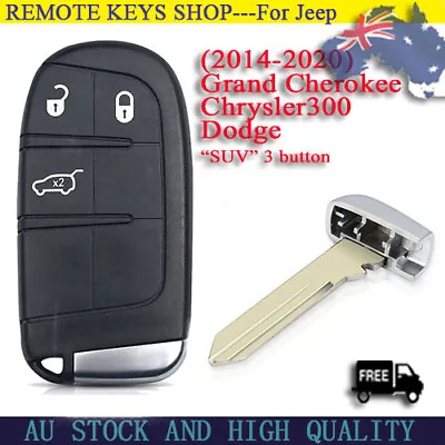 Fit For Jeep Grand Cherokee 2014 2015 2016 2017 2018 2019 2020 Remote Key Shell • $13.46