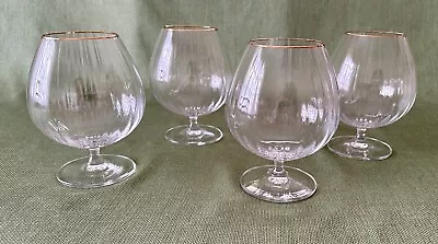 Mikasa Lyric Crystal Brandy Snifters With Gold Trim (Set Of 4) • $45