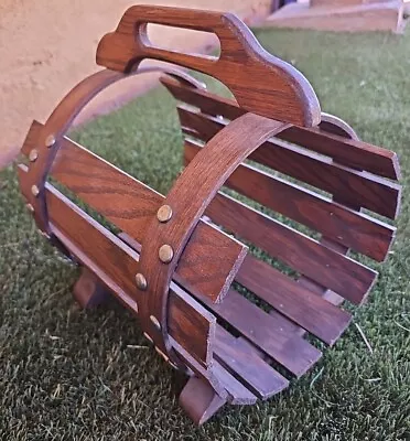 Magazine Rack Unique Decorative Barrel Storage Organizer Paper Holder Brown  • $18