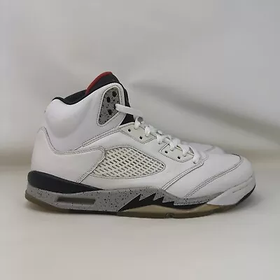 Nike Air Jordan 5 Retro White Cement Shoes White Men’s Size 11.5 • $99.99