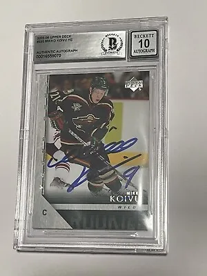 Mikko Koivu Signed UD Young Guns RC Card IP Slabbed Beckett BAS COA WILD B • $149.99