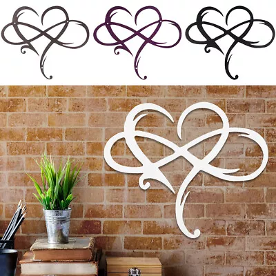 Infinity Heart Shaped Wall Decor Metal Art Love Sign Home Wedding Party Decor. • £8.05